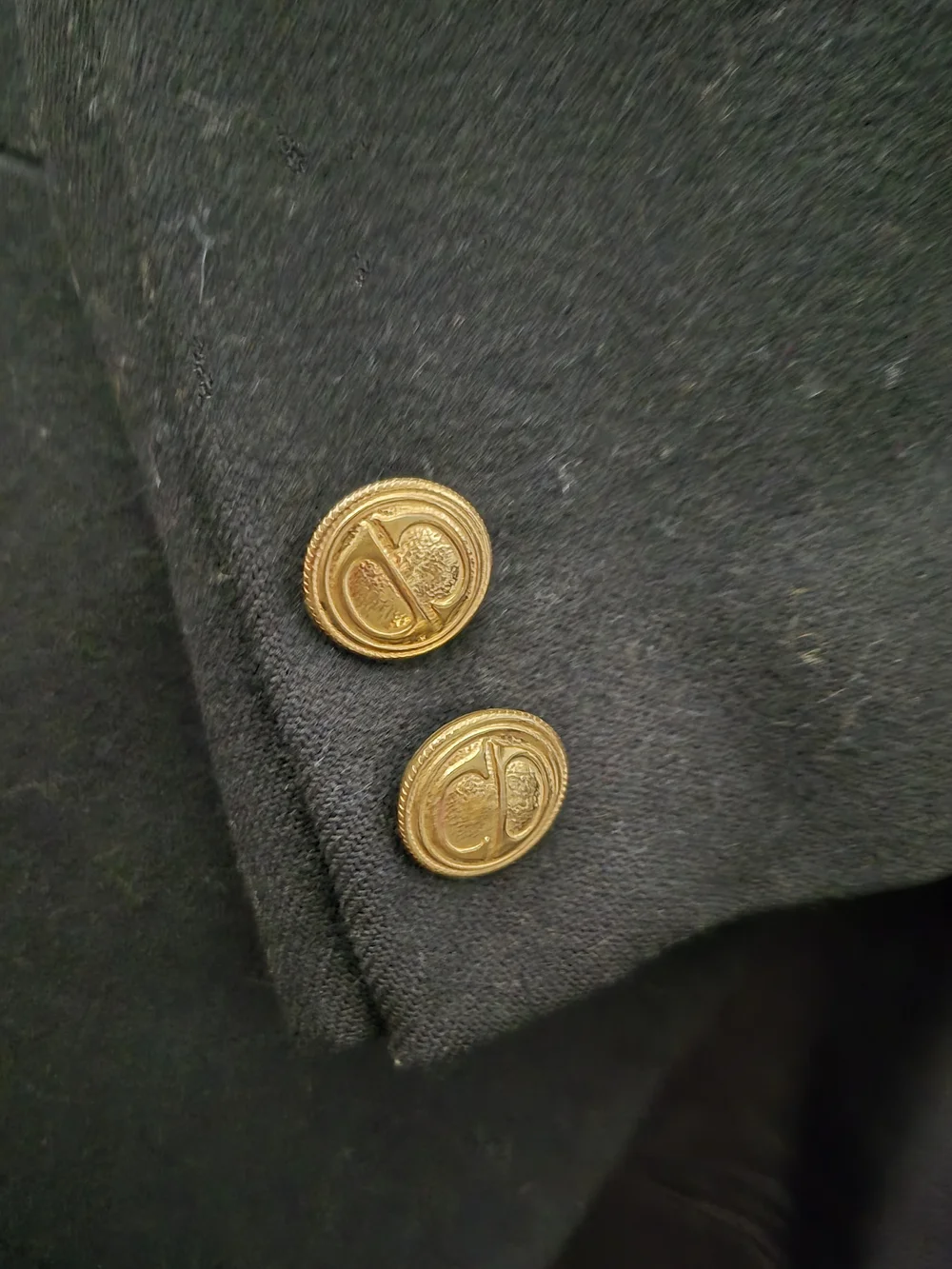 💕Dior VTG Black Wool Blazer with Gold CD Buttons - Size 4💕